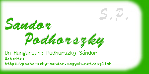 sandor podhorszky business card
