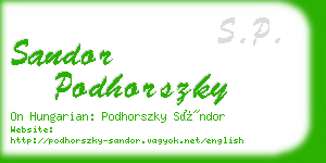 sandor podhorszky business card
